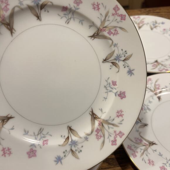 10 Vintage MEITO LUCILLE Salad Plates 1960s Japan Floral PRISTINE EXCELLENT Disc - Picture 14 of 15